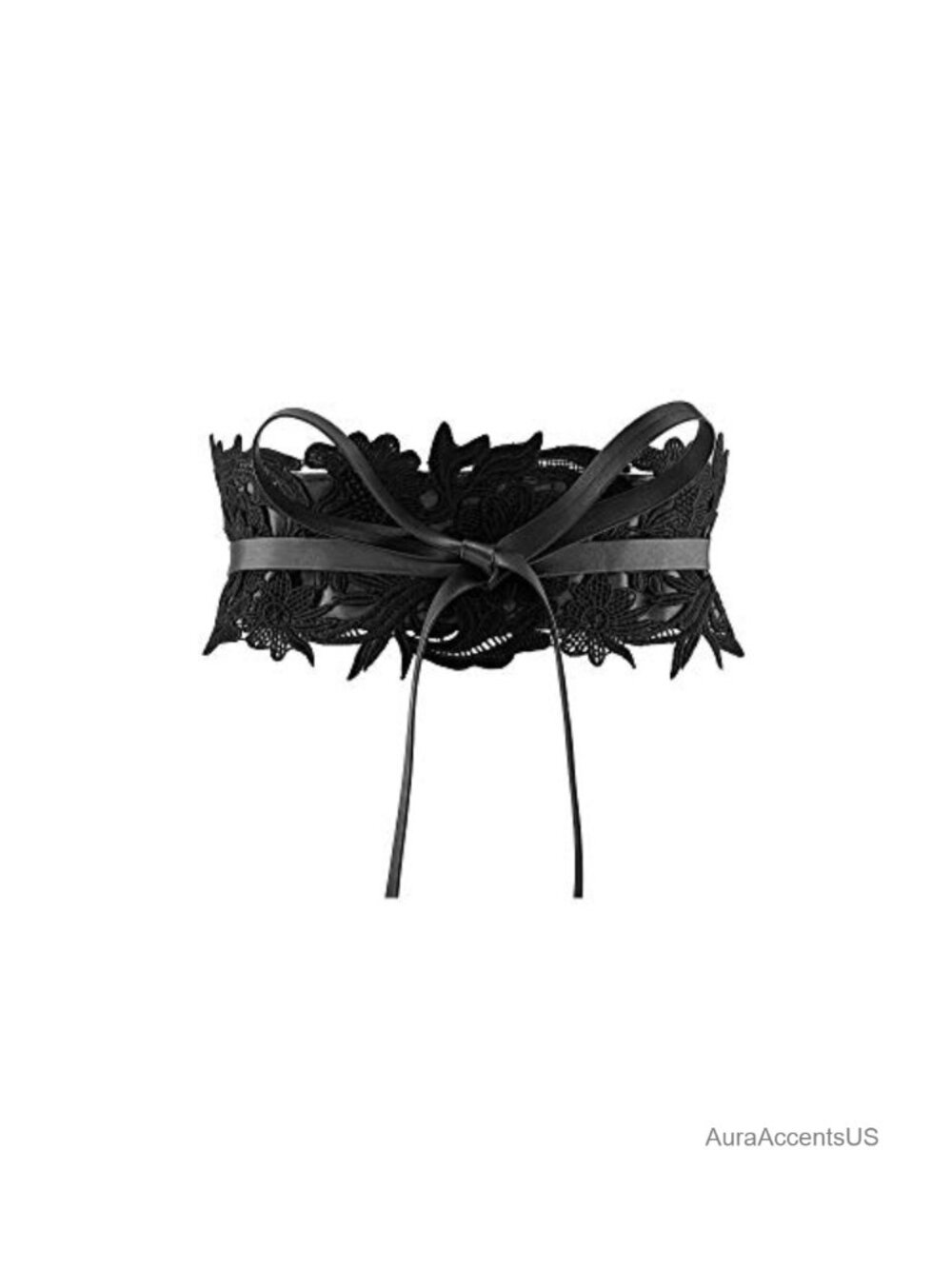 Faux Leather Bow Tie Waist Belt Obi Wrap Corset Belt for Women